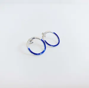 Two Tone Silver Halo Studs