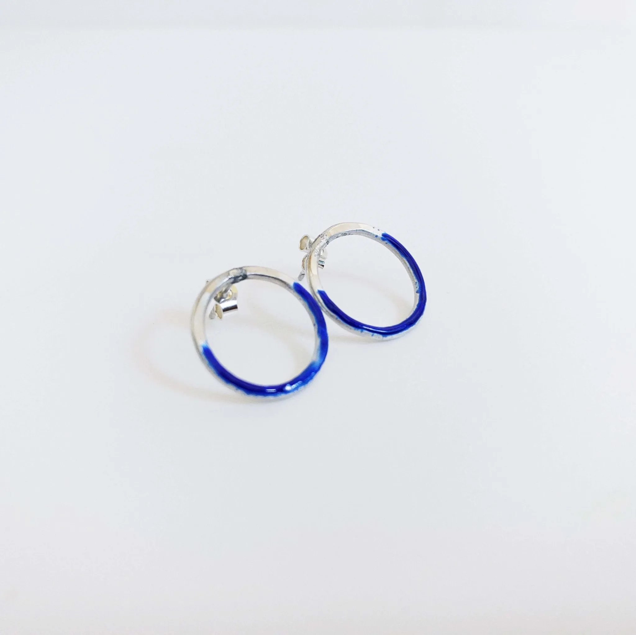 Two Tone Silver Halo Studs