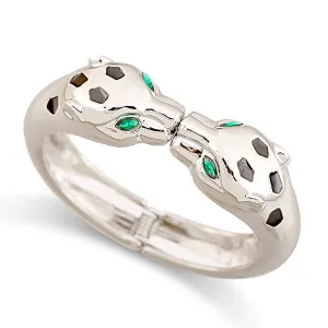 Unique Design Fashion Gold Plated Enamel Black Colour Leopard Statement Braceletfor Wom en Costume Bracelet Jewellery