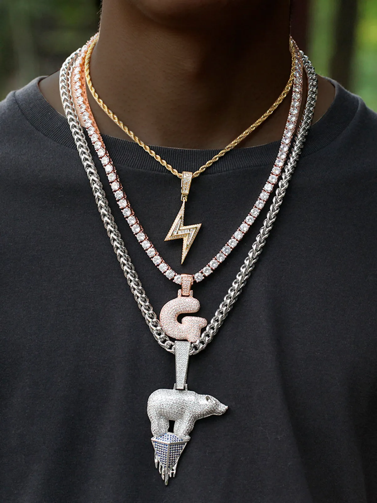 Unique lightning pendant Necklace