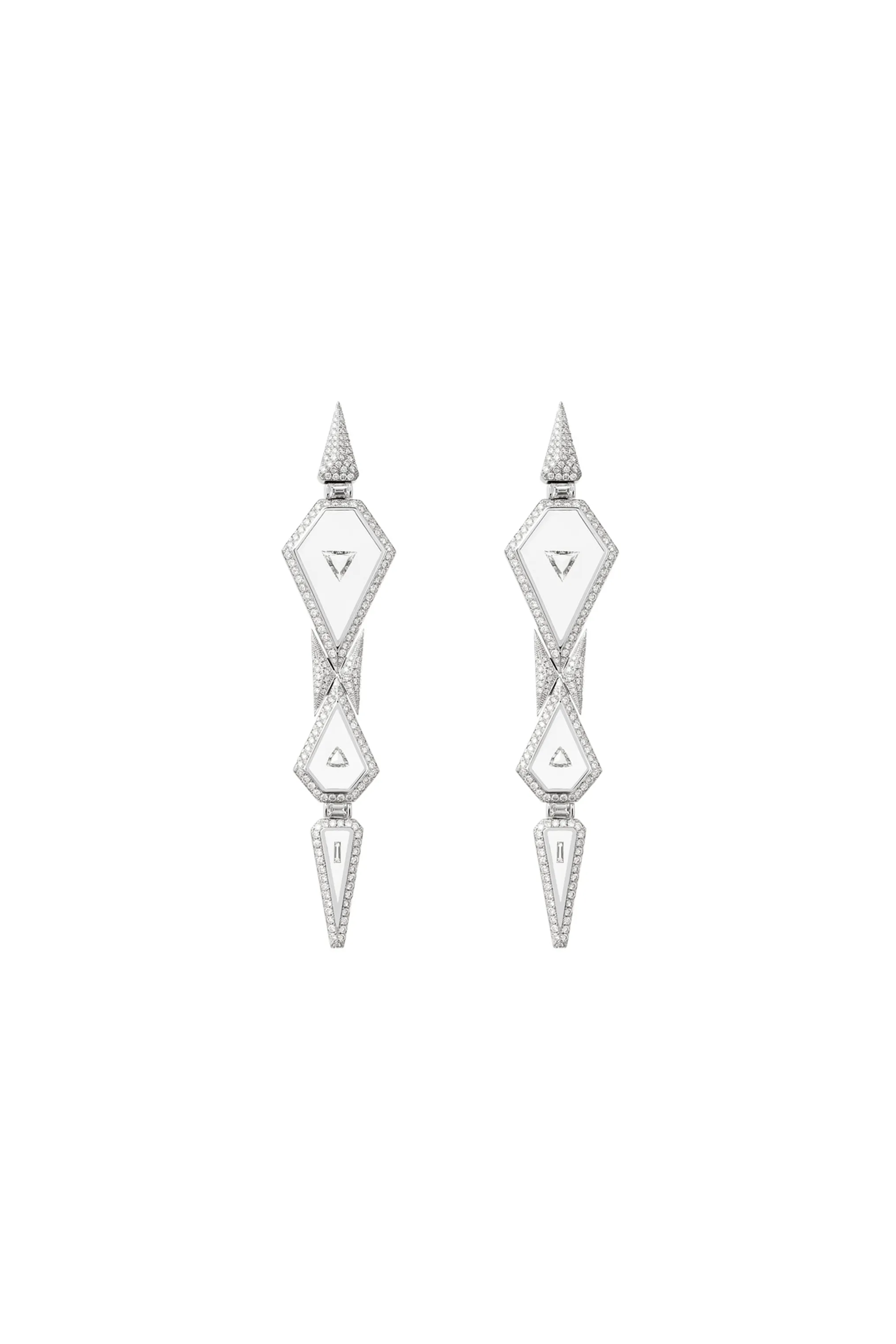 Universe Trillion 18K Whitegold Earrings w. Diamond