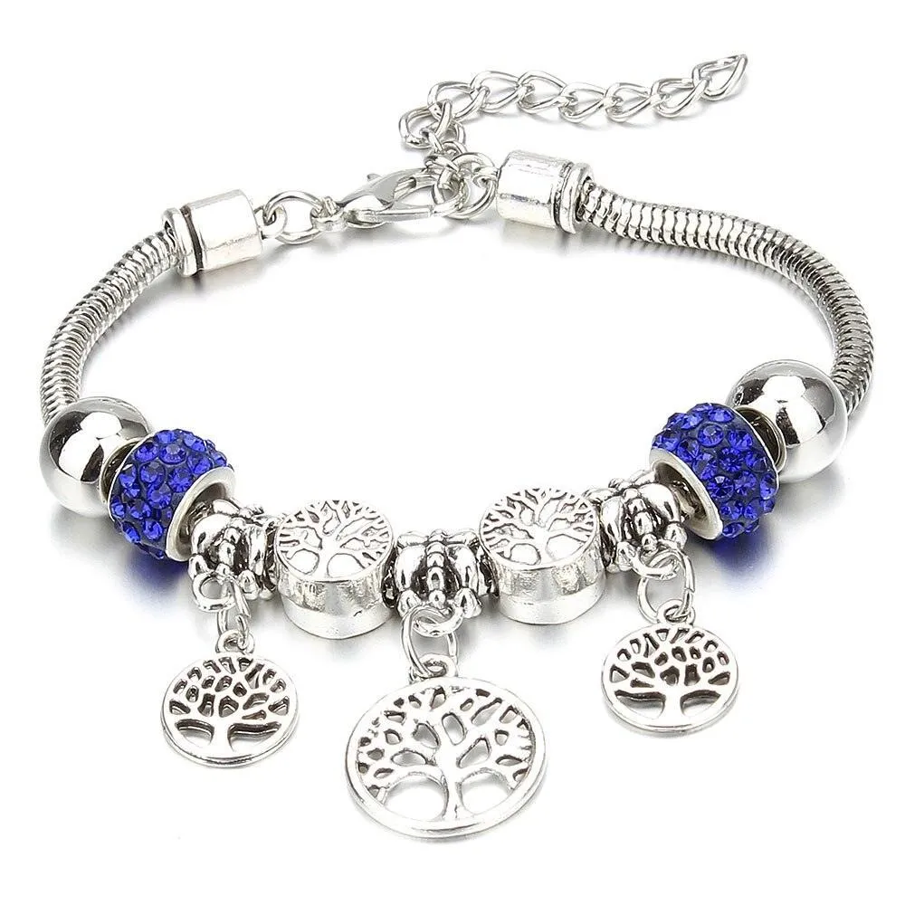 Vintage Original Heart-Shaped Key Lock Rhinestone Beads Charm Bracelets for Women -  Jewellery Gifts