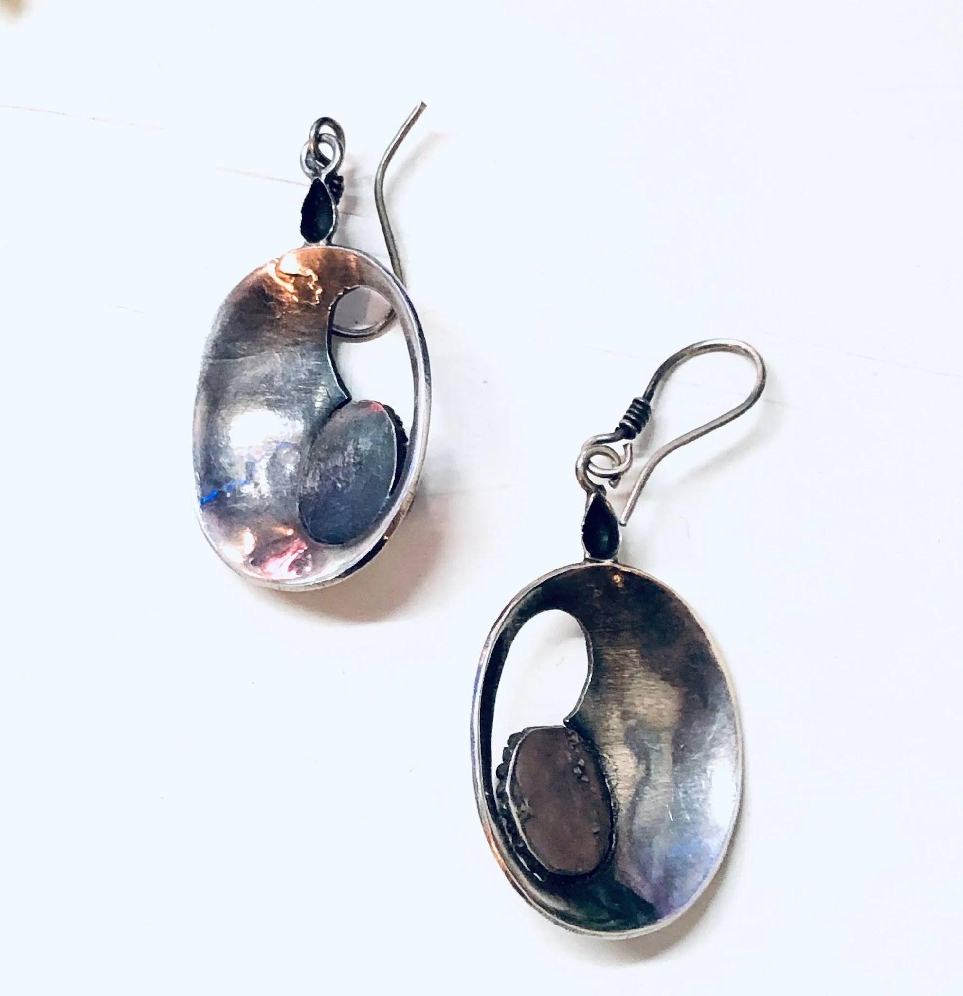 Vintage Silver Earrings, Pink Gemstone, Morganite Earrings, Dangle Earrings, Pierced Ears, Silver and Pink, Pink Jewelry, Vintage Jewelry,