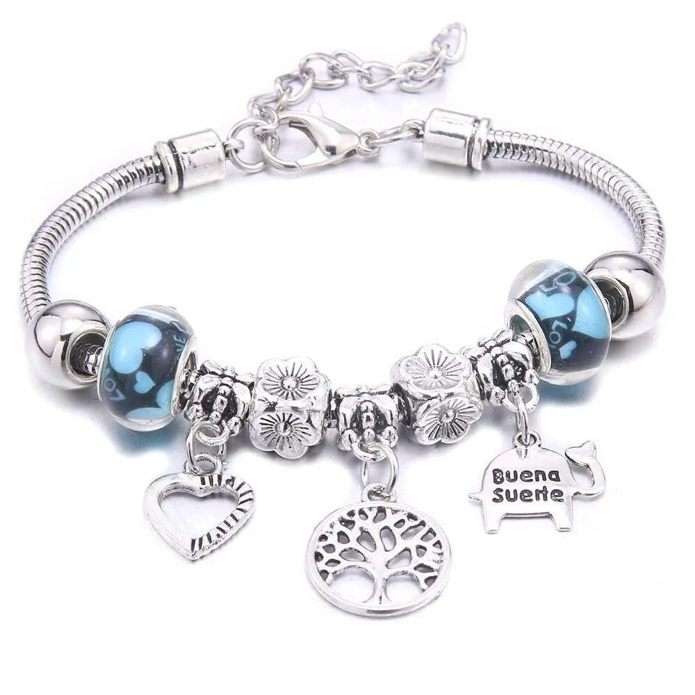 Vintage Tree of Life LOVE beads Charm Bracelets & Bangles