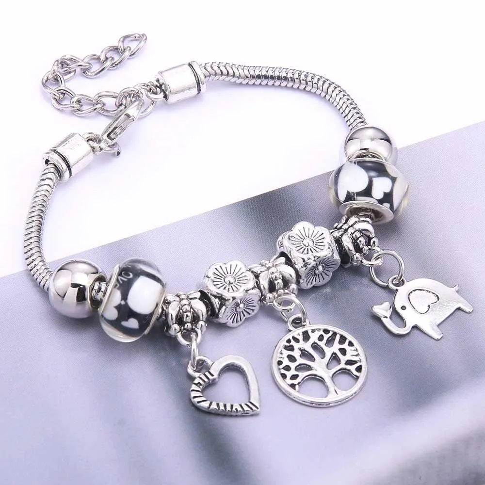 Vintage Tree of Life LOVE beads Charm Bracelets & Bangles