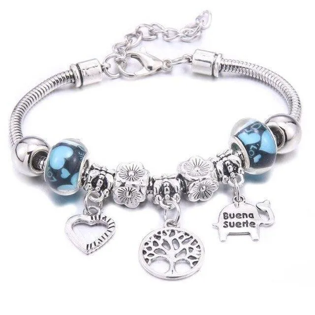 Vintage Tree of Life LOVE beads Charm Bracelets & Bangles