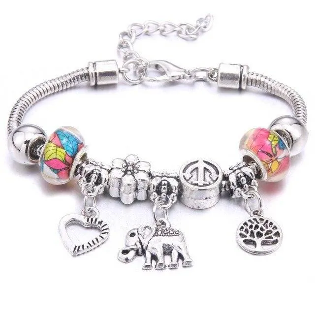 Vintage Tree of Life LOVE beads Charm Bracelets & Bangles