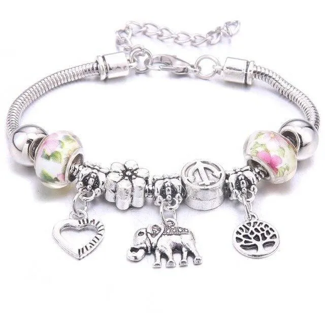 Vintage Tree of Life LOVE beads Charm Bracelets & Bangles