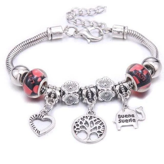 Vintage Tree of Life LOVE beads Charm Bracelets & Bangles
