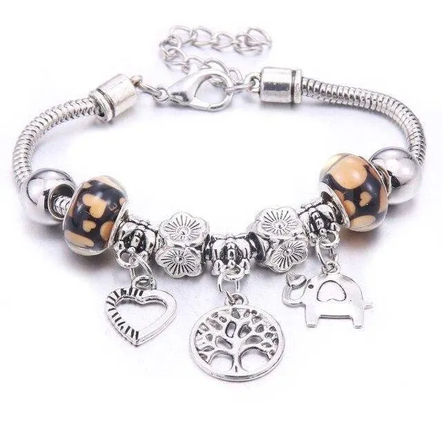Vintage Tree of Life LOVE beads Charm Bracelets & Bangles