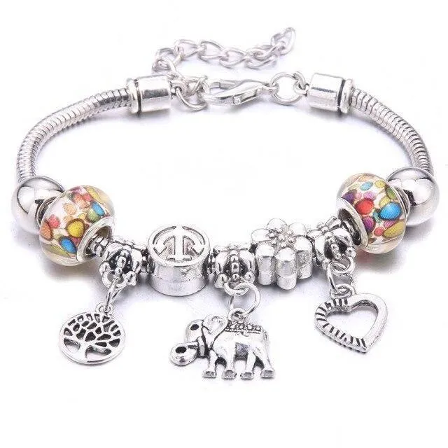 Vintage Tree of Life LOVE beads Charm Bracelets & Bangles