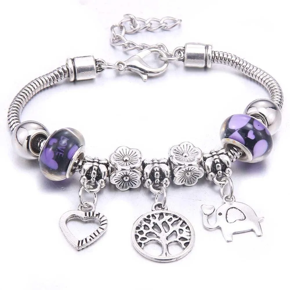 Vintage Tree of Life LOVE beads Charm Bracelets & Bangles