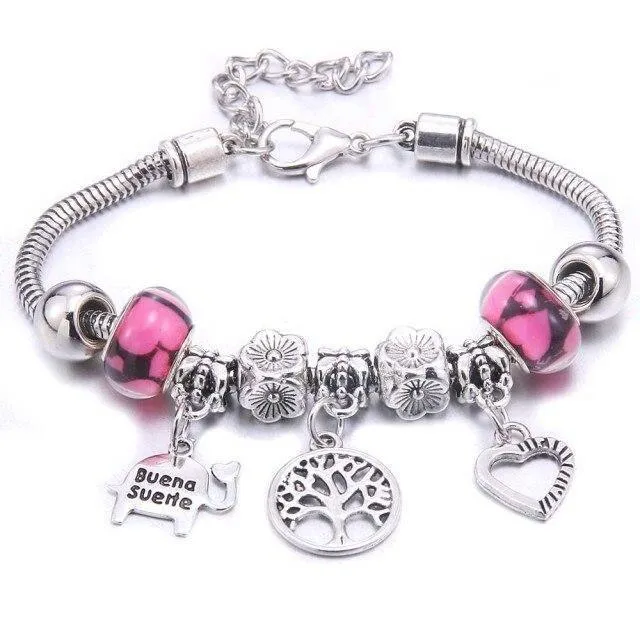 Vintage Tree of Life LOVE beads Charm Bracelets & Bangles