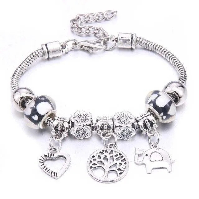 Vintage Tree of Life LOVE beads Charm Bracelets & Bangles