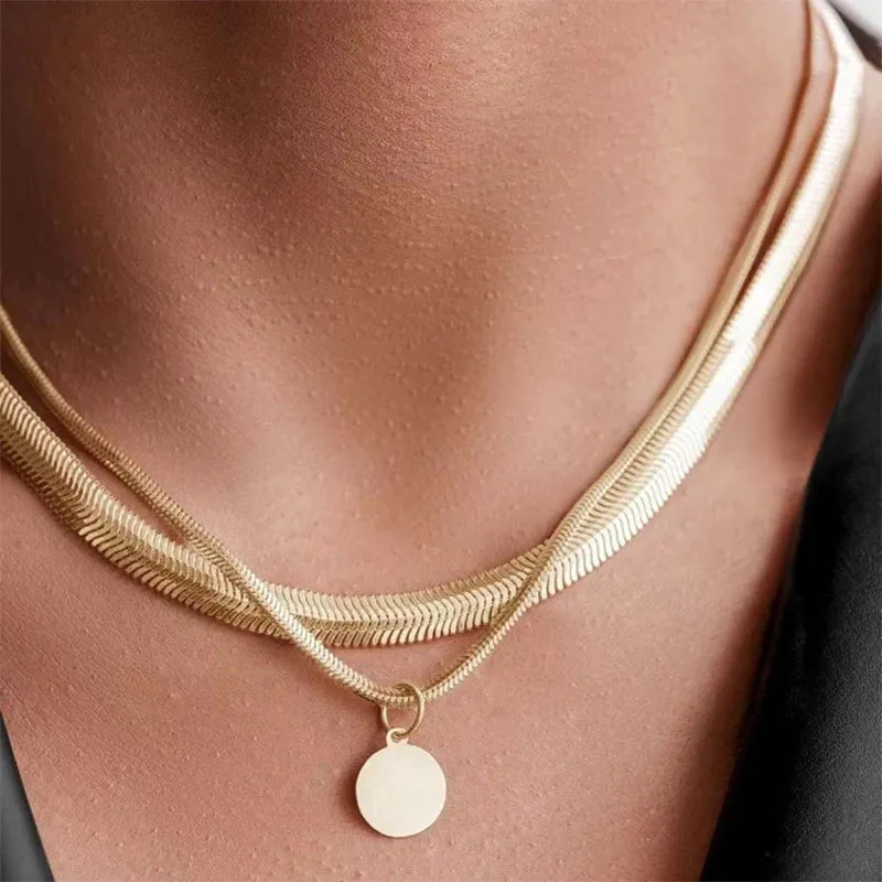 VKVVA Fashion Jewelry Ari Neon Pink Pendant Necklace Multi-Heart Strand Chain Layering Set for Women Unique Gifts