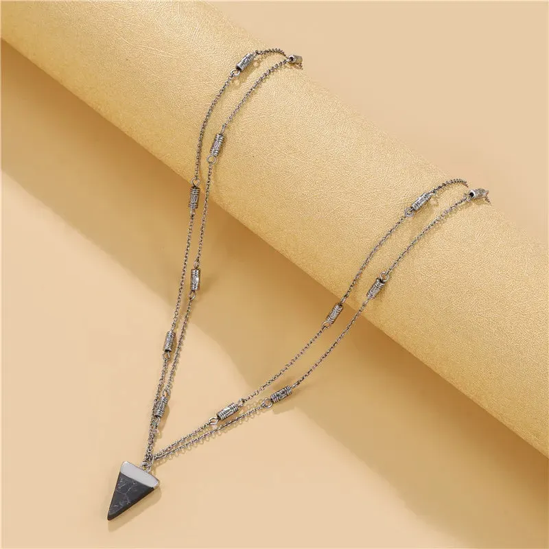 VKVVA Fashion Jewelry Ari Neon Pink Pendant Necklace Multi-Heart Strand Chain Layering Set for Women Unique Gifts