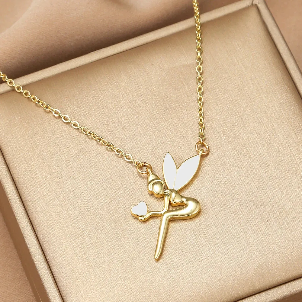 VKVVA Fashion Jewelry Ari Neon Pink Pendant Necklace Multi-Heart Strand Chain Layering Set for Women Unique Gifts