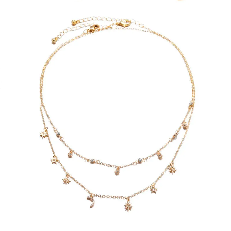 VKVVA Fashion Jewelry Ari Neon Pink Pendant Necklace Multi-Heart Strand Chain Layering Set for Women Unique Gifts