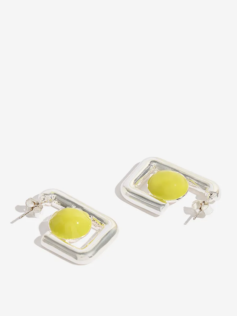 Westside Accessories Silver Encased Pearl Earrings