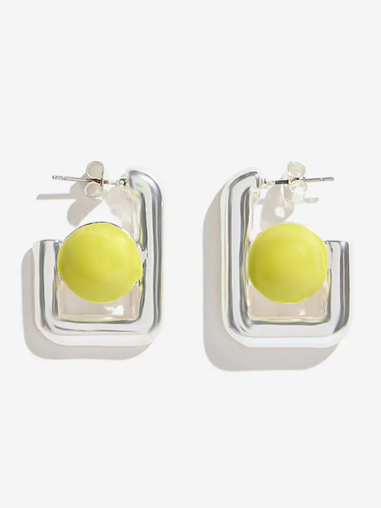 Westside Accessories Silver Encased Pearl Earrings