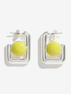 Westside Accessories Silver Encased Pearl Earrings
