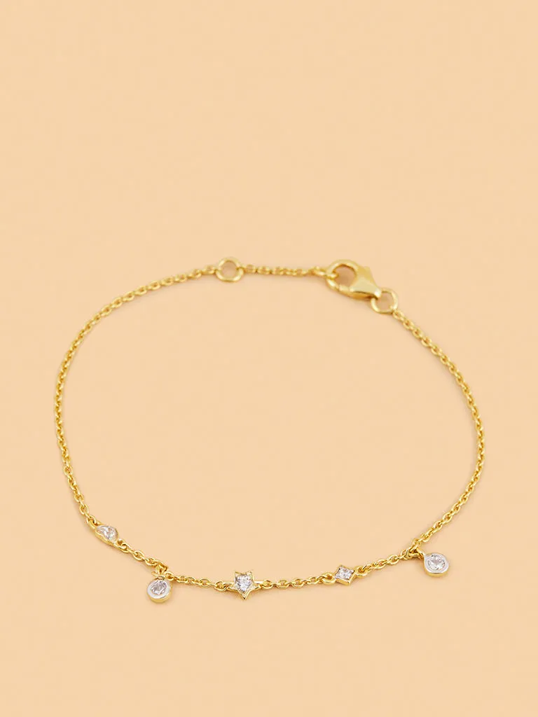 Westside X Pome Star and Heart Lab Diamond Chain Bracelet