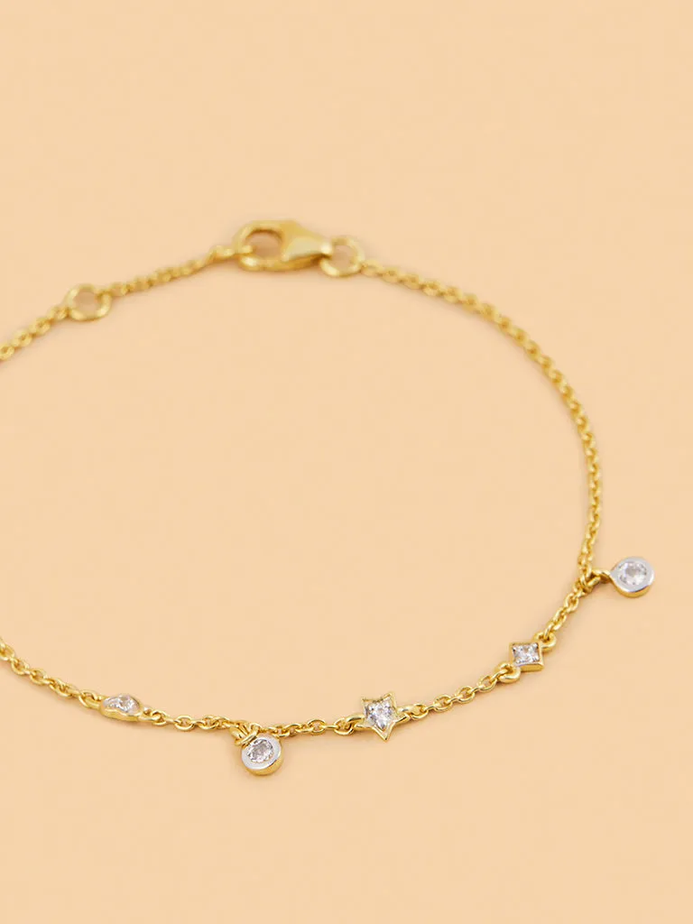 Westside X Pome Star and Heart Lab Diamond Chain Bracelet