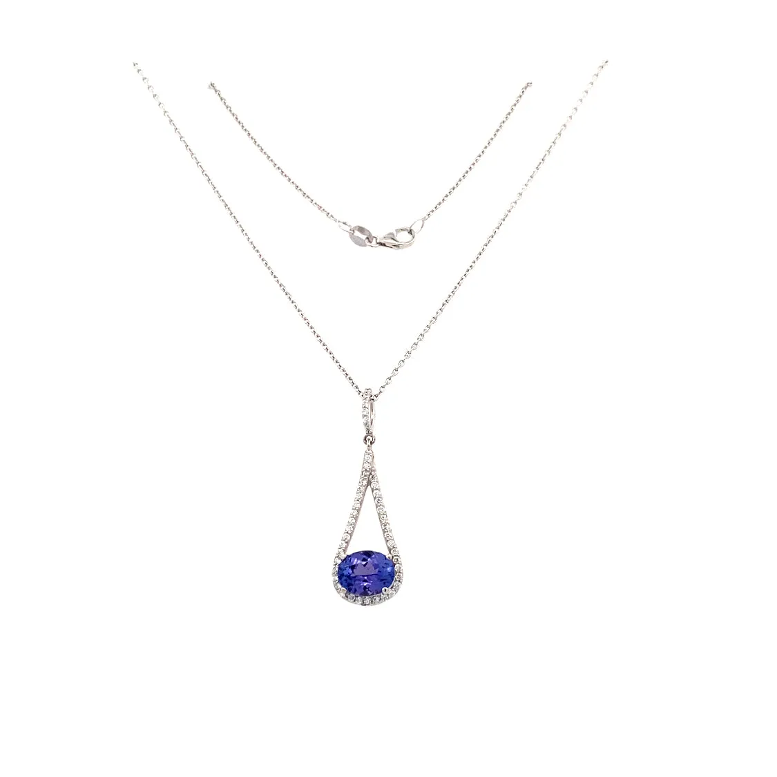 White Gold Drop Style Gemstone Pendants PP672DZ